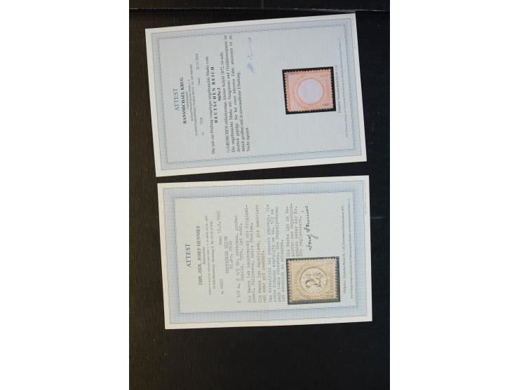 1872/74, Brustschilde, ungebrauchte und gestempelte Sammlung mit besseren Werten, teils mehrfach gesammelt, dazu kleiner Stem