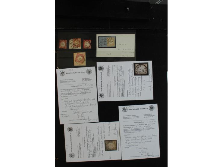 1872/74, Brustschilde Spezialitäten-Lot mit Hufeisenstempeln, blauen Stempeln, Verzähnungen, Prägefehlern etc., insgesamt ca.