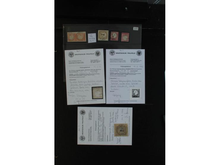 1872/74, Brustschilde Spezialitäten-Lot mit Hufeisenstempeln, blauen Stempeln, Verzähnungen, Prägefehlern etc., insgesamt ca.