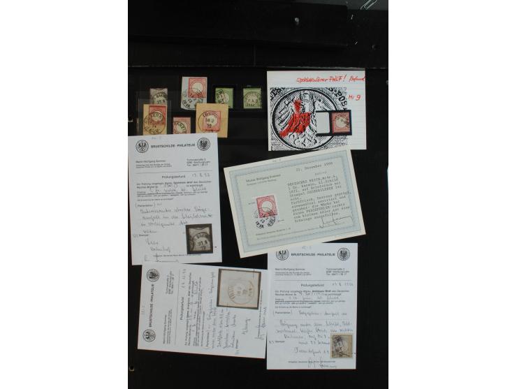 1872/74, Brustschilde Spezialitäten-Lot mit Hufeisenstempeln, blauen Stempeln, Verzähnungen, Prägefehlern etc., insgesamt ca.