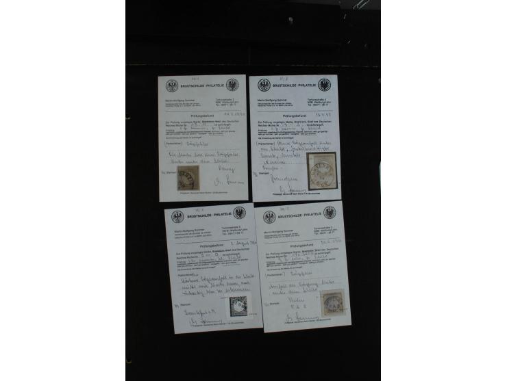 1872/74, Brustschilde Spezialitäten-Lot mit Hufeisenstempeln, blauen Stempeln, Verzähnungen, Prägefehlern etc., insgesamt ca.