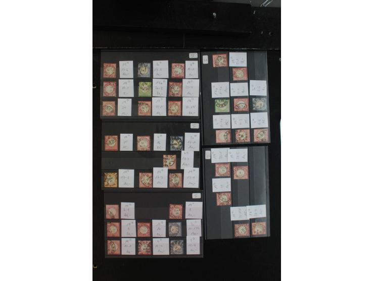 1872/74, Brustschilde Spezialitäten-Lot mit Hufeisenstempeln, blauen Stempeln, Verzähnungen, Prägefehlern etc., insgesamt ca.