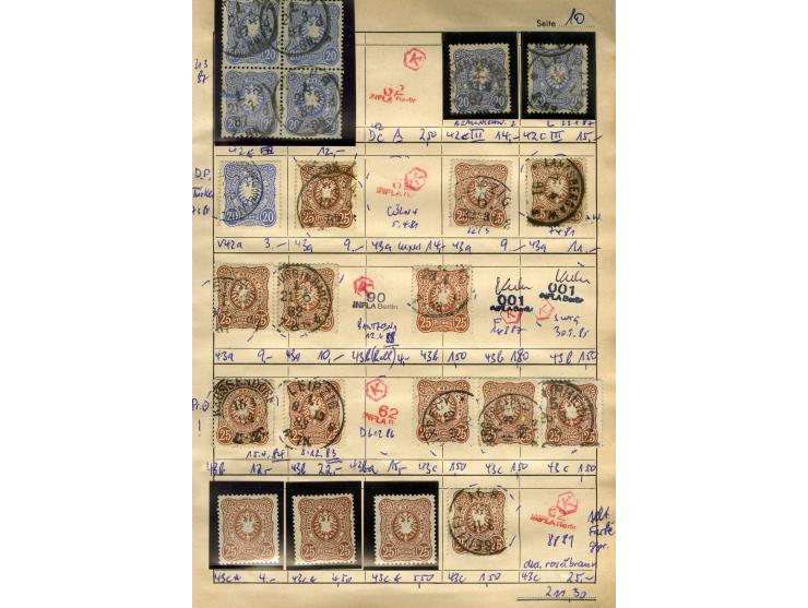 1875/99, Auswahlheft mit meist gestempelten und ungebrauchten Marken Pfennige bis Krone/Adler, dabei Farben, Zwischestegpaare