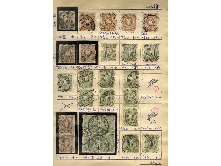 1875/99, Auswahlheft mit meist gestempelten und ungebrauchten Marken Pfennige bis Krone/Adler, dabei Farben, Zwischestegpaare