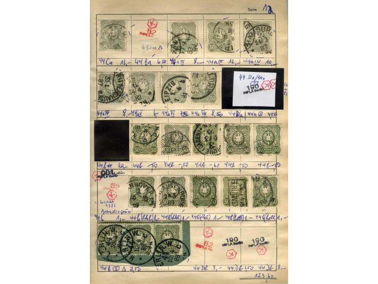 1875/99, Auswahlheft mit meist gestempelten und ungebrauchten Marken Pfennige bis Krone/Adler, dabei Farben, Zwischestegpaare