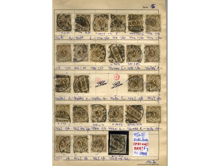 1875/99, Auswahlheft mit meist gestempelten und ungebrauchten Marken Pfennige bis Krone/Adler, dabei Farben, Zwischestegpaare