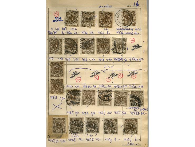 1875/99, Auswahlheft mit meist gestempelten und ungebrauchten Marken Pfennige bis Krone/Adler, dabei Farben, Zwischestegpaare
