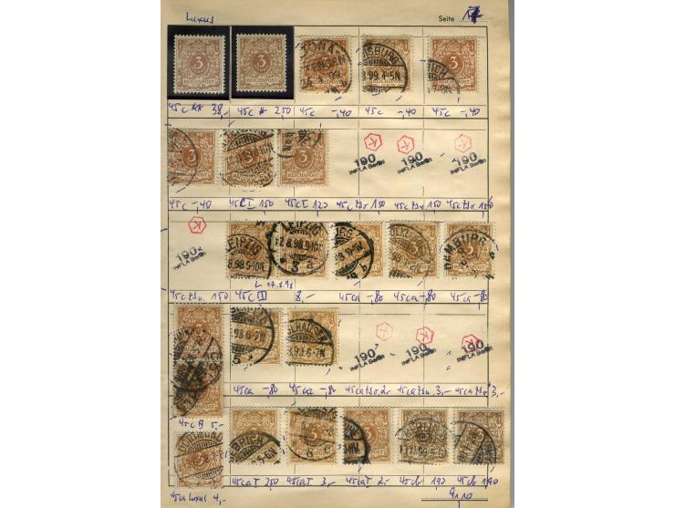 1875/99, Auswahlheft mit meist gestempelten und ungebrauchten Marken Pfennige bis Krone/Adler, dabei Farben, Zwischestegpaare