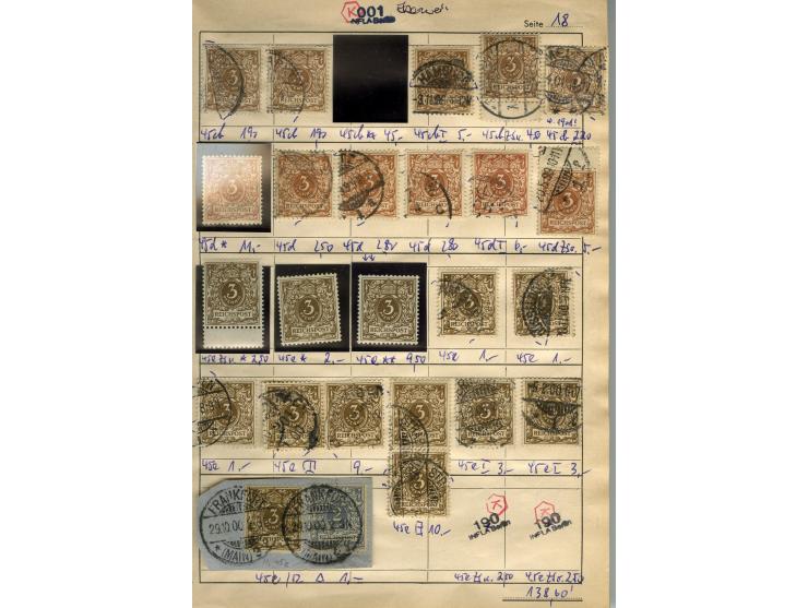 1875/99, Auswahlheft mit meist gestempelten und ungebrauchten Marken Pfennige bis Krone/Adler, dabei Farben, Zwischestegpaare