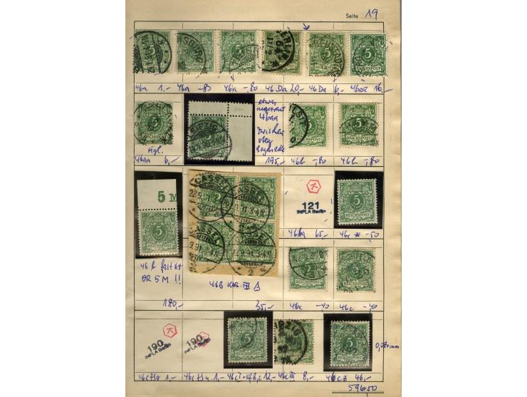 1875/99, Auswahlheft mit meist gestempelten und ungebrauchten Marken Pfennige bis Krone/Adler, dabei Farben, Zwischestegpaare