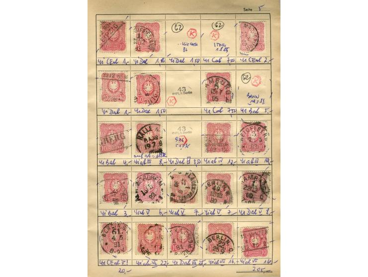 1875/99, Auswahlheft mit meist gestempelten und ungebrauchten Marken Pfennige bis Krone/Adler, dabei Farben, Zwischestegpaare