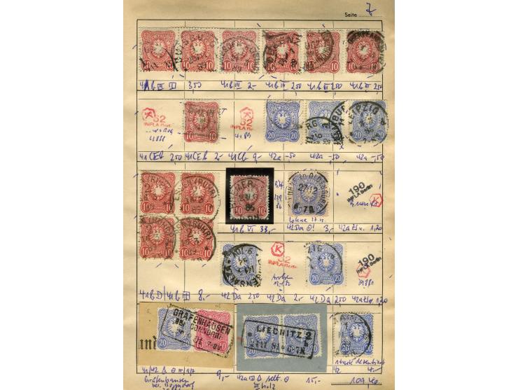 1875/99, Auswahlheft mit meist gestempelten und ungebrauchten Marken Pfennige bis Krone/Adler, dabei Farben, Zwischestegpaare