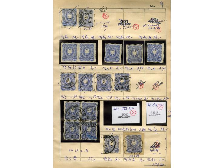 1875/99, Auswahlheft mit meist gestempelten und ungebrauchten Marken Pfennige bis Krone/Adler, dabei Farben, Zwischestegpaare