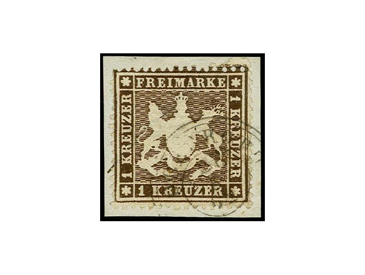 1861, Wappen 1 Kreuzer, sauber gestempelt auf kleinem Briefstück, üblich gezähnt, tadellos, signiert Brettl