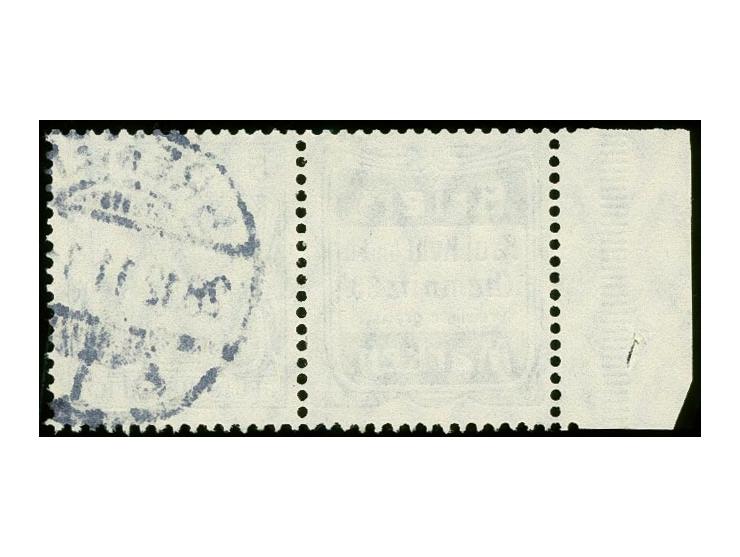 1911/12, Germania "Paul Kohl"+5 Pfennig, mit linkem Seitenrand, sauber gestempelt, tadellos