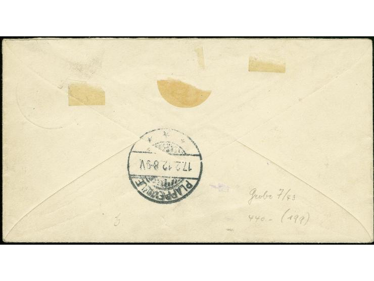1 Peseta, mit Stempel "TANGER" auf R-Brief, tadellos