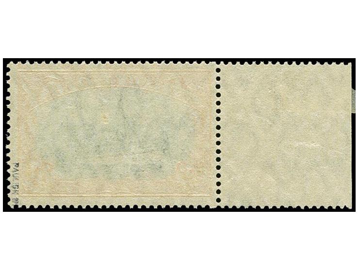 3 Rupien, linkes Seitenrandstück, postfrisch bzw. Falzrest im Rand, tadellos, signiert Pauligk BPP