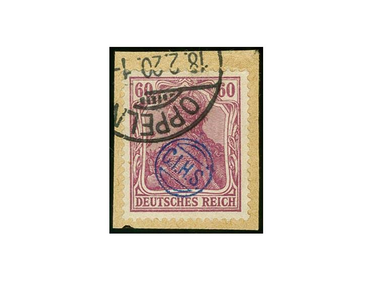 60 Pfennig, sauber gestempelt auf kleinem Briefstück, tadellos, signiert Weinberg BPP