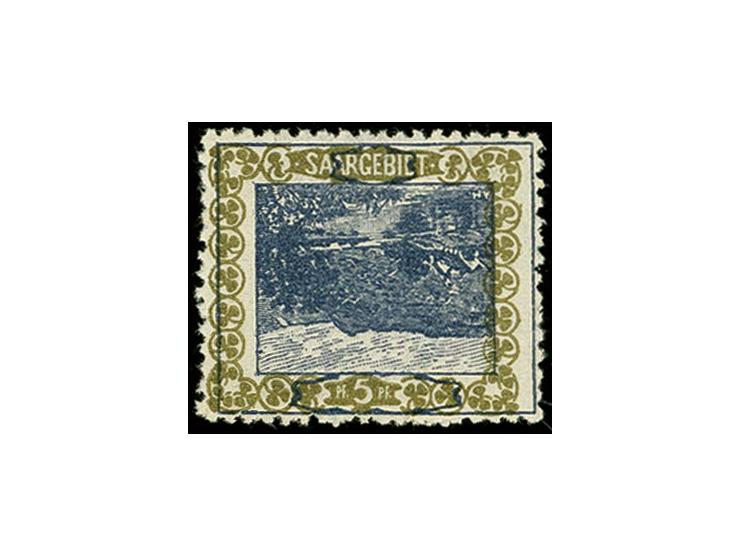 5 Pfennig mit Rahmen und Mittelstück entgegengesetzt gedruckt, postfrisch, tadellos, signiert Hoffmann BPP