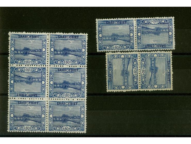 80 Pfennig, 3 verschiedene Kehrdrucke, postfrisch, tadellos, meist signiert Hoffmann BPP