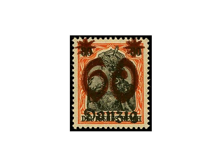 60 auf 30 Pfennig, mit doppeltem Aufdruck, einmal schwächer, postfrisch, tadellos