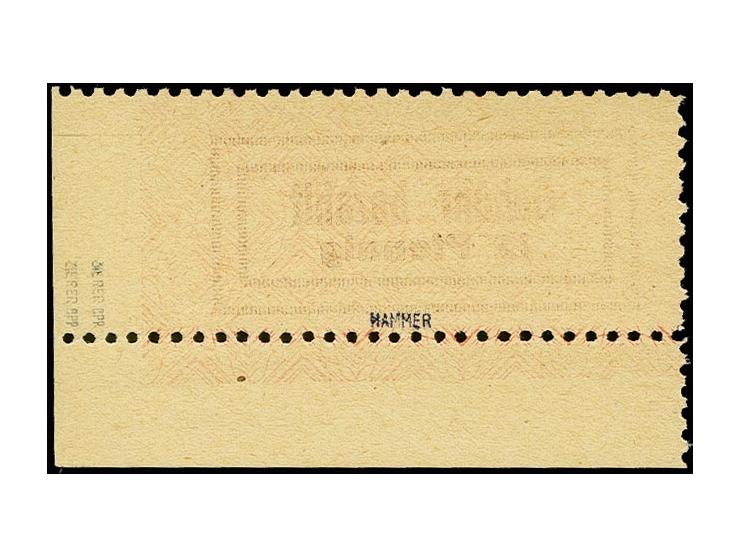 1945, 12 Pfennig als Unterrandstück, rechts ungezähnt, postfrisch, tadellos, u.a. signiert Zierer BPP