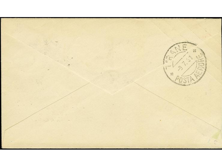 Vatikan: 1931, Erstflug Rom - Tirana 9.7., Brief von "CITA DEL VATICANO 8.7." mit Mischfrankatur Italien via Rom nach Tirana 