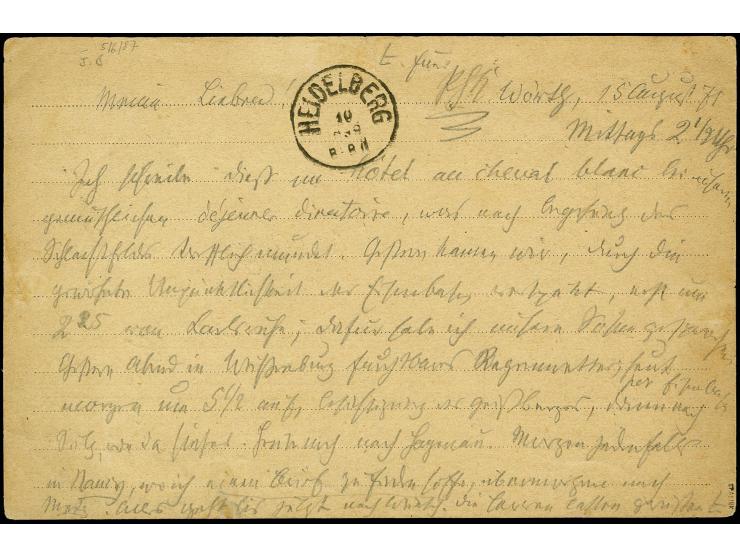 5 C. dunkelgrün und 10 C. orangebraun je mit klarem EKr. "WÖRTH A.D.SAUER 15.8.71" als portogerechte Frankatur auf "Correspon