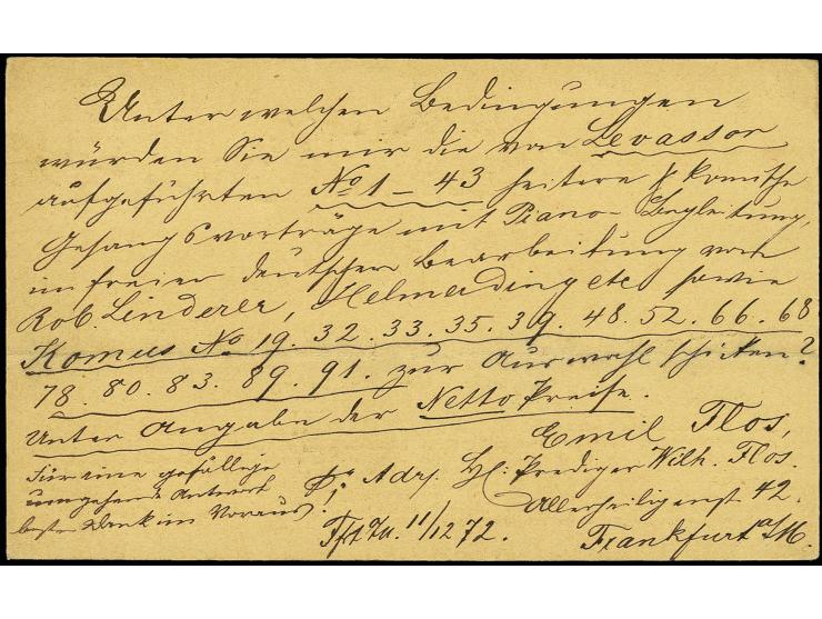 1 Kr. dunkelgrausmaragdgrün im waagerechten Paar mit Ra3 "FRANKFURT A.M. POSTEXPED. No.5. 11.12.72" als portogerechte Mehrfac