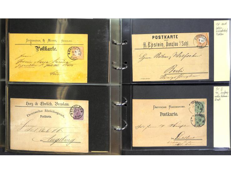 1869/87, Sammlung "private Vordruckkarten" mit einigen hundert Karten inkl. amtlicher Formulare und Ganzsachen mit Zurdrucken