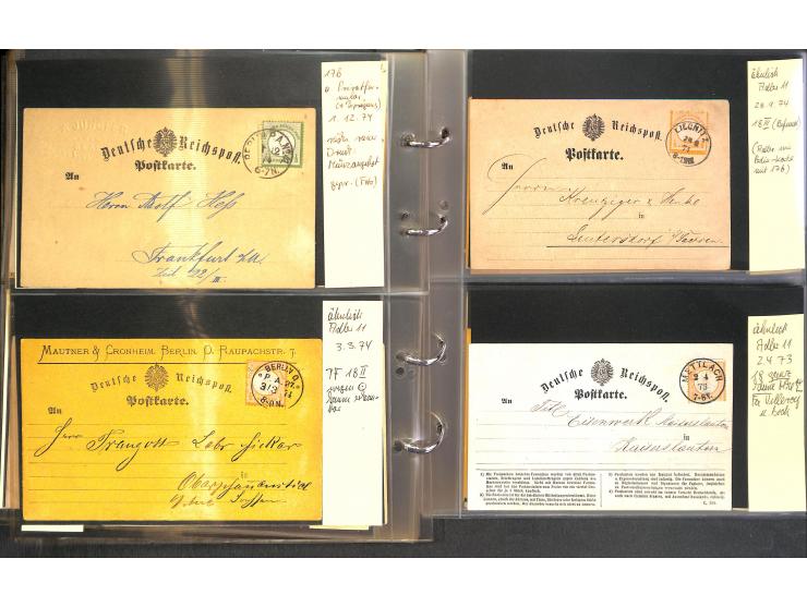 1869/87, Sammlung "private Vordruckkarten" mit einigen hundert Karten inkl. amtlicher Formulare und Ganzsachen mit Zurdrucken