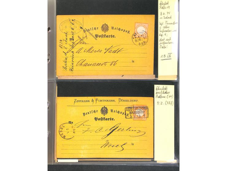 1869/87, Sammlung "private Vordruckkarten" mit einigen hundert Karten inkl. amtlicher Formulare und Ganzsachen mit Zurdrucken