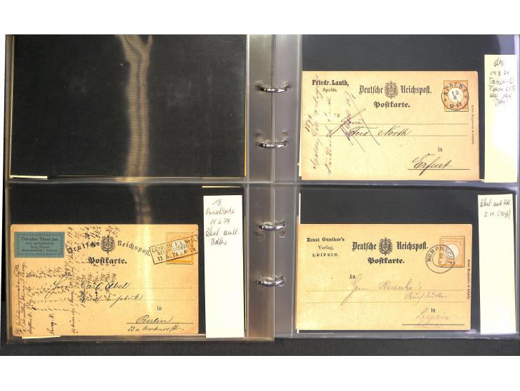 1869/87, Sammlung "private Vordruckkarten" mit einigen hundert Karten inkl. amtlicher Formulare und Ganzsachen mit Zurdrucken