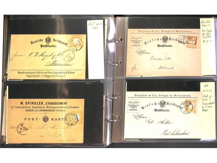 1869/87, Sammlung "private Vordruckkarten" mit einigen hundert Karten inkl. amtlicher Formulare und Ganzsachen mit Zurdrucken
