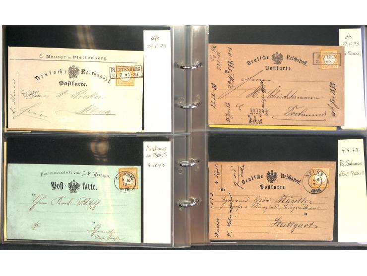 1869/87, Sammlung "private Vordruckkarten" mit einigen hundert Karten inkl. amtlicher Formulare und Ganzsachen mit Zurdrucken