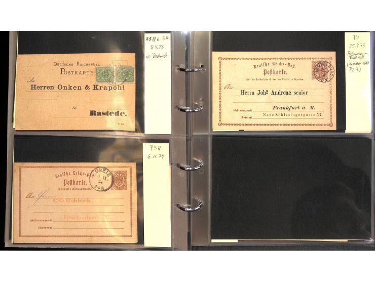 1869/87, Sammlung "private Vordruckkarten" mit einigen hundert Karten inkl. amtlicher Formulare und Ganzsachen mit Zurdrucken