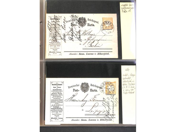 1869/87, Sammlung "private Vordruckkarten" mit einigen hundert Karten inkl. amtlicher Formulare und Ganzsachen mit Zurdrucken