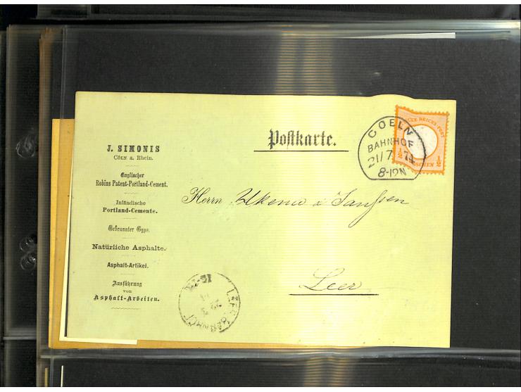 1869/87, Sammlung "private Vordruckkarten" mit einigen hundert Karten inkl. amtlicher Formulare und Ganzsachen mit Zurdrucken