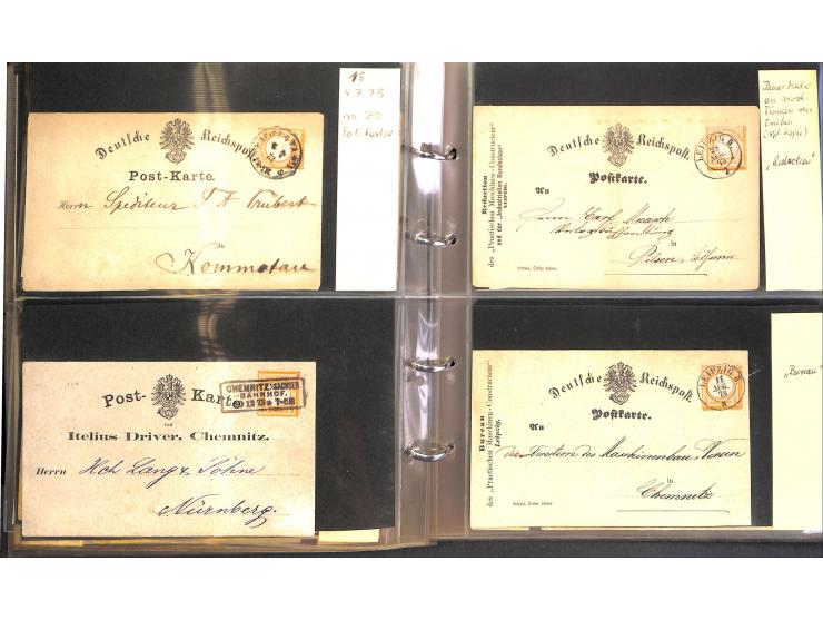 1869/87, Sammlung "private Vordruckkarten" mit einigen hundert Karten inkl. amtlicher Formulare und Ganzsachen mit Zurdrucken