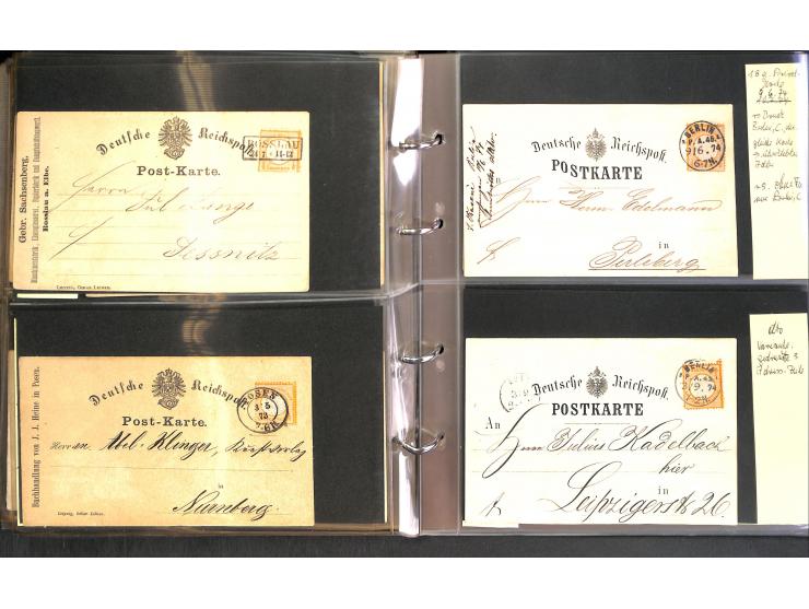 1869/87, Sammlung "private Vordruckkarten" mit einigen hundert Karten inkl. amtlicher Formulare und Ganzsachen mit Zurdrucken