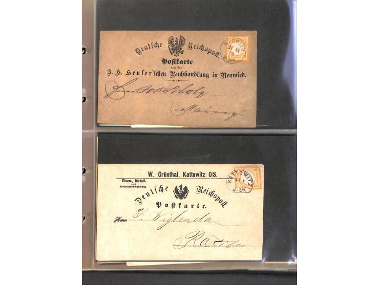 1869/87, Sammlung "private Vordruckkarten" mit einigen hundert Karten inkl. amtlicher Formulare und Ganzsachen mit Zurdrucken
