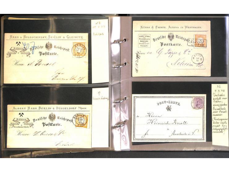 1869/87, Sammlung "private Vordruckkarten" mit einigen hundert Karten inkl. amtlicher Formulare und Ganzsachen mit Zurdrucken