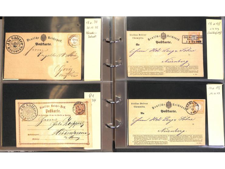 1869/87, Sammlung "private Vordruckkarten" mit einigen hundert Karten inkl. amtlicher Formulare und Ganzsachen mit Zurdrucken