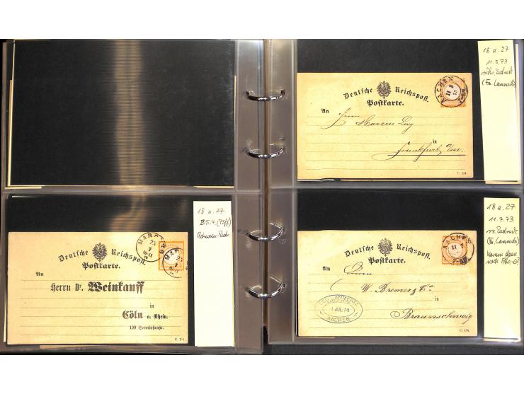 1869/87, Sammlung "private Vordruckkarten" mit einigen hundert Karten inkl. amtlicher Formulare und Ganzsachen mit Zurdrucken