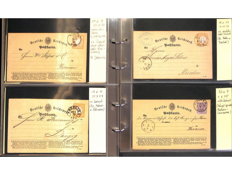 1869/87, Sammlung "private Vordruckkarten" mit einigen hundert Karten inkl. amtlicher Formulare und Ganzsachen mit Zurdrucken
