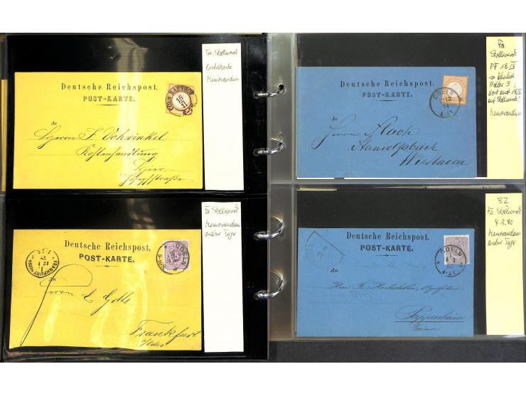 1869/87, Sammlung "private Vordruckkarten" mit einigen hundert Karten inkl. amtlicher Formulare und Ganzsachen mit Zurdrucken