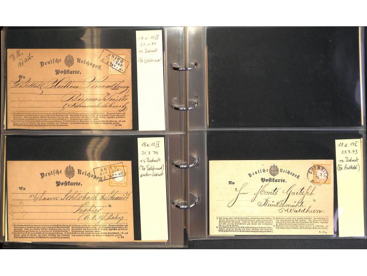 1869/87, Sammlung "private Vordruckkarten" mit einigen hundert Karten inkl. amtlicher Formulare und Ganzsachen mit Zurdrucken