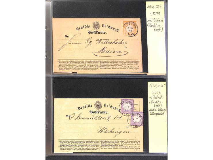 1869/87, Sammlung "private Vordruckkarten" mit einigen hundert Karten inkl. amtlicher Formulare und Ganzsachen mit Zurdrucken