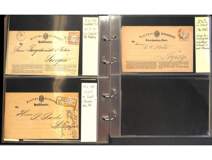 1869/87, Sammlung "private Vordruckkarten" mit einigen hundert Karten inkl. amtlicher Formulare und Ganzsachen mit Zurdrucken