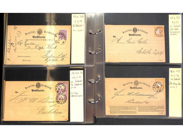 1869/87, Sammlung "private Vordruckkarten" mit einigen hundert Karten inkl. amtlicher Formulare und Ganzsachen mit Zurdrucken